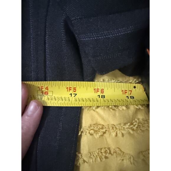 Women’s Navy Blue Striped Blazer Dress Suit Jacket Apt9 Stretch Size 6 - Picture 4 of 13